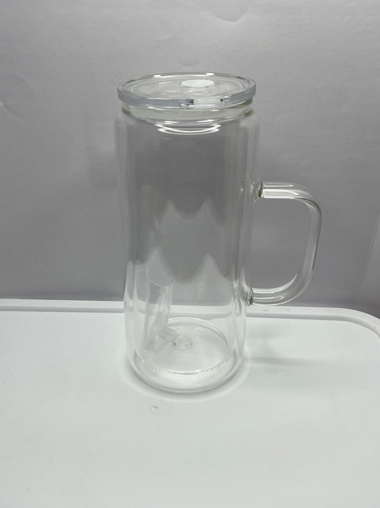 16oz glass snow globe with handle